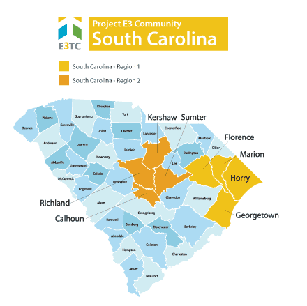 South Carolina Counties Map Printable